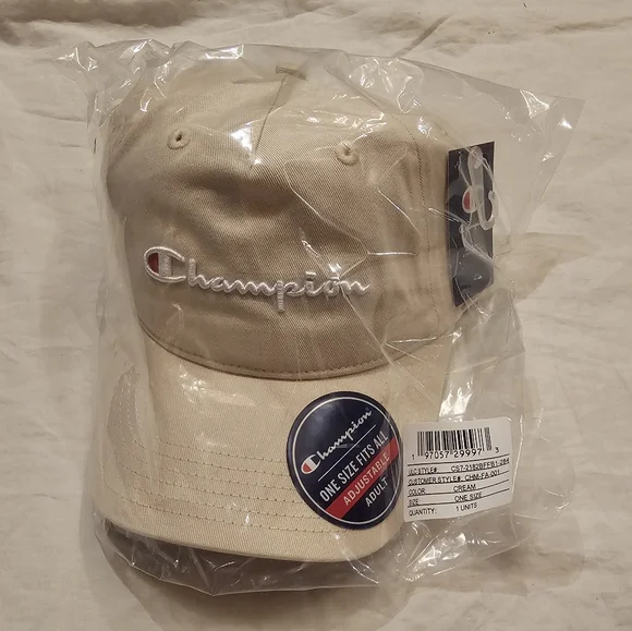Champion Cream Unisex Cap NWT - Picture 2 of 5